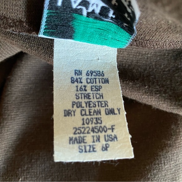 Vintage Brown James River Traders JRT Skirt Sze 6P Petite Slit Stretch Dry Clean - Picture 6 of 7